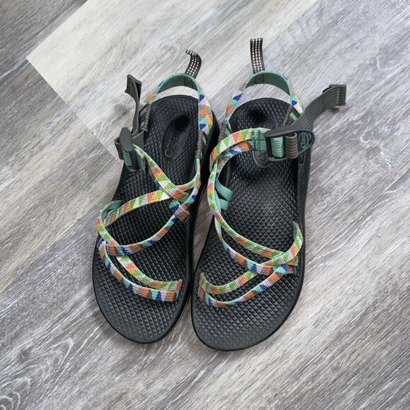 Chaco Big Kid Youth ZX1 Ecotread Sandal Rainbow Colorful Adjustable Strap Shoe 3 - Picture 2 of 10